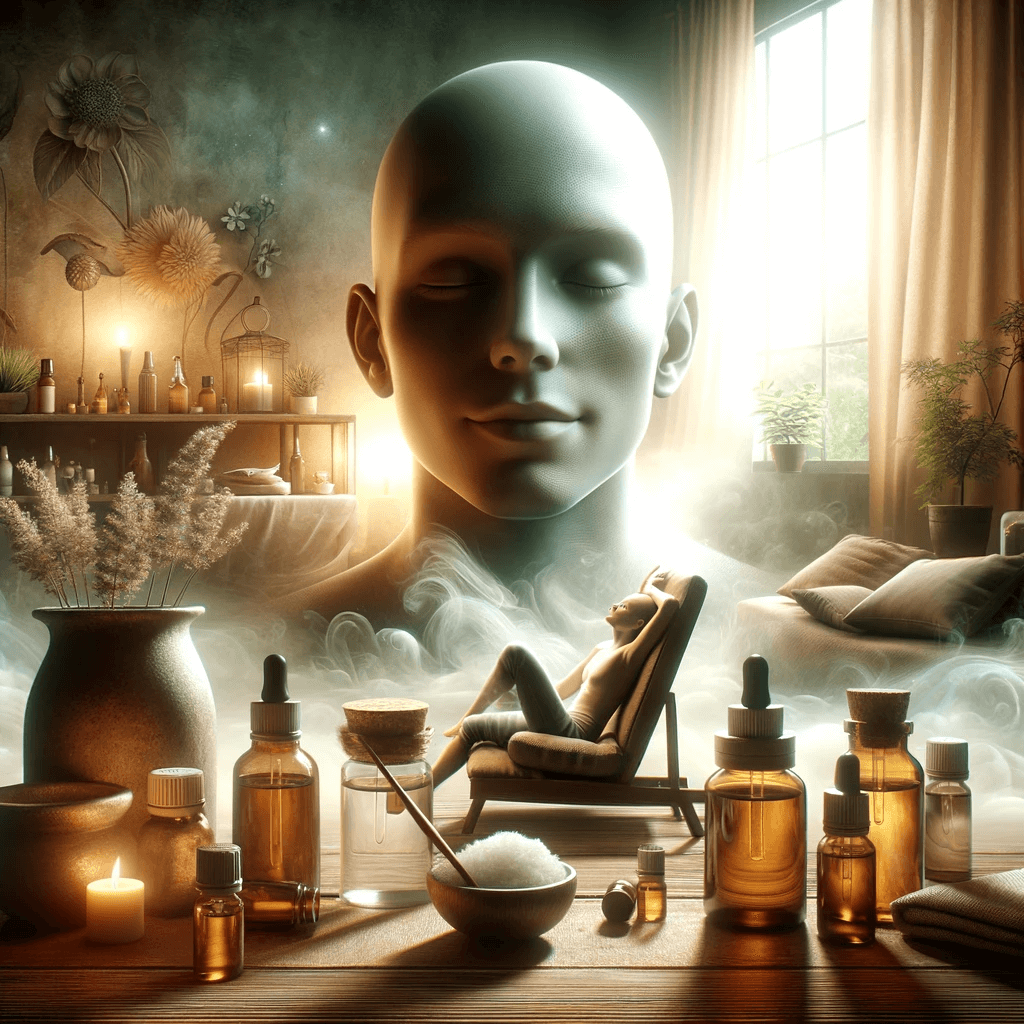 DALL·E 2024 01 09 08.53.43 A photographic and realistic scene depicting the theme Aromatherapy and Depression Discovering the Healing Power of Oils. The image should feature