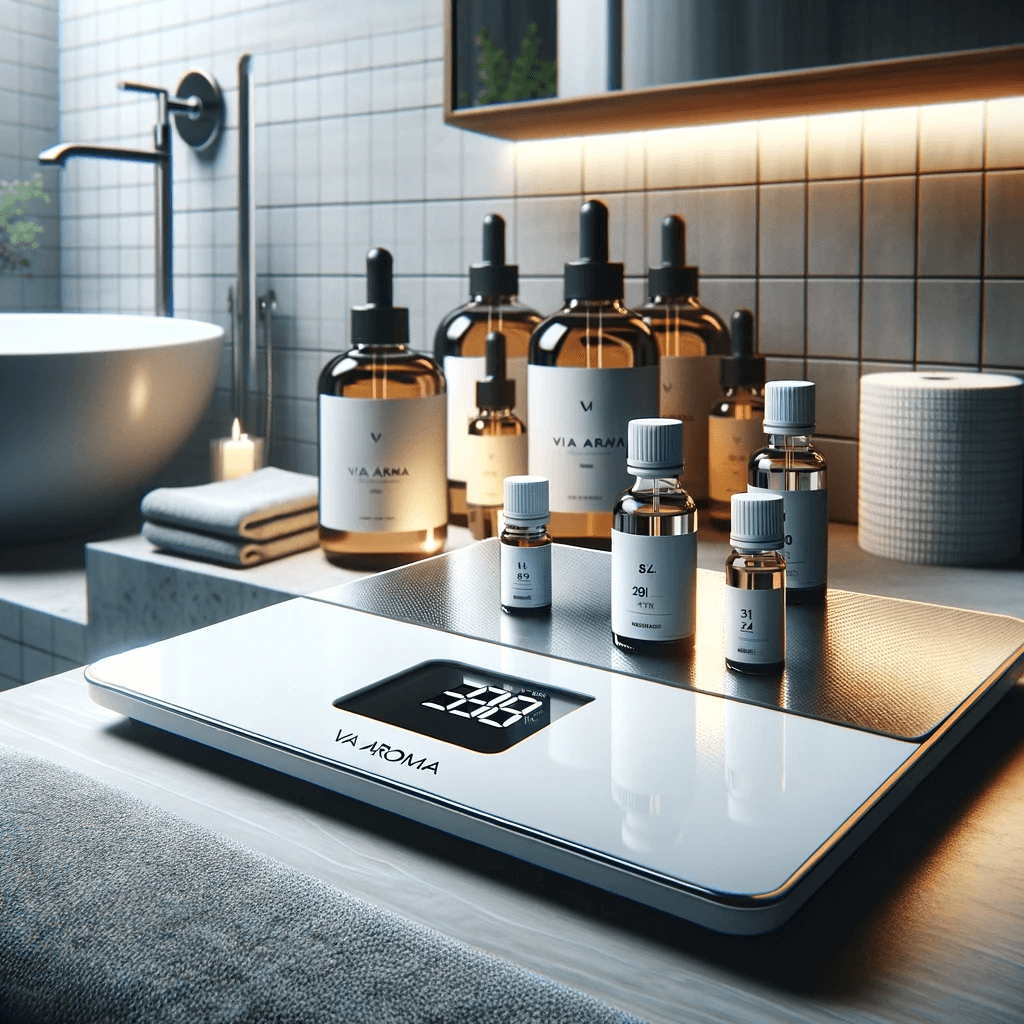 DALL·E 2024 01 19 11.01.34 A wellness themed scene with a clean and modern bathroom. In the foreground there is a bathroom scale with a clear digital display. On one side of th