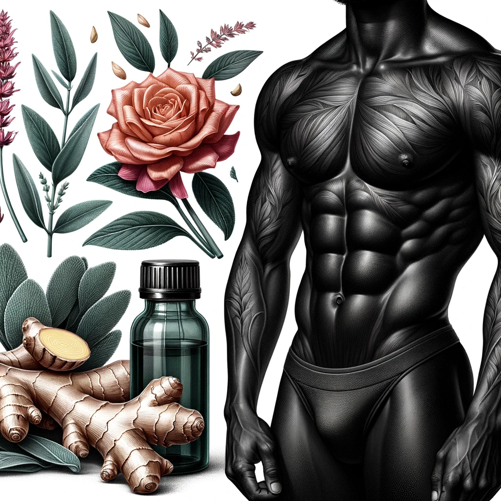 DALL·E 2024 02 22 11.31.06 Create a detailed and respectful illustration featuring the well defined abdomen of a Black individual symbolizing health and strength. Beside the fi